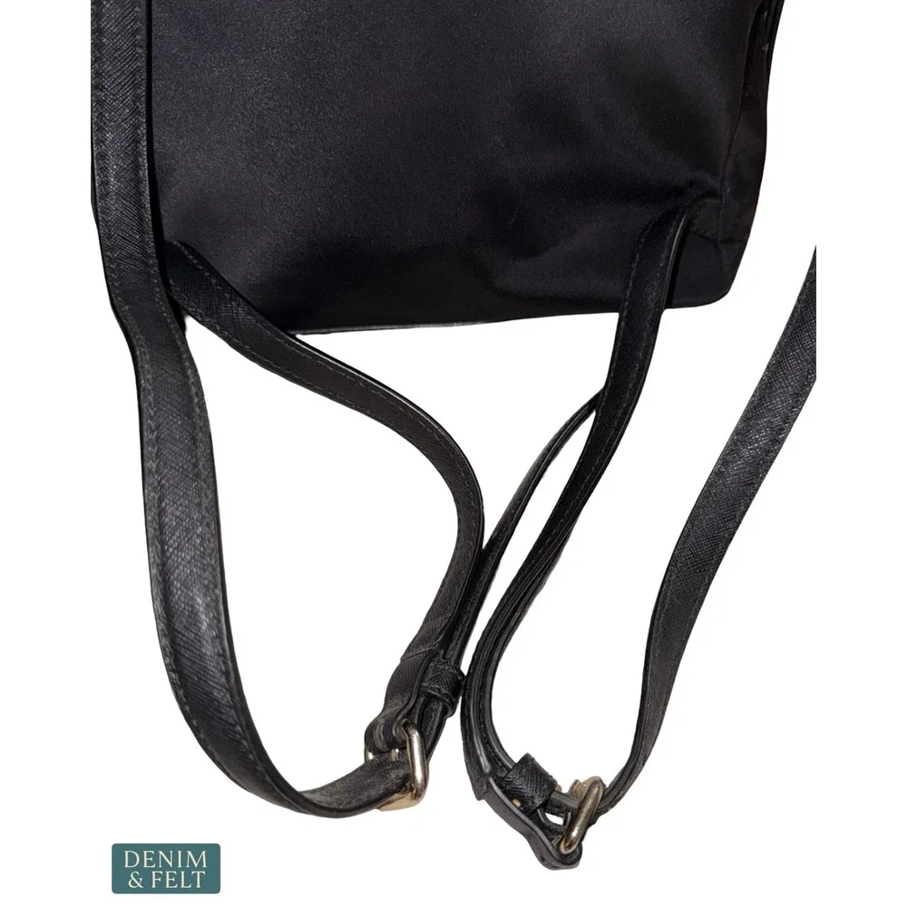 Kate Spade Owl Mini Backpack Novelty Black‎ Nylon Faux Fur Whimsical Animal Bag